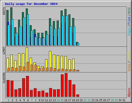 Daily usage for December 2024